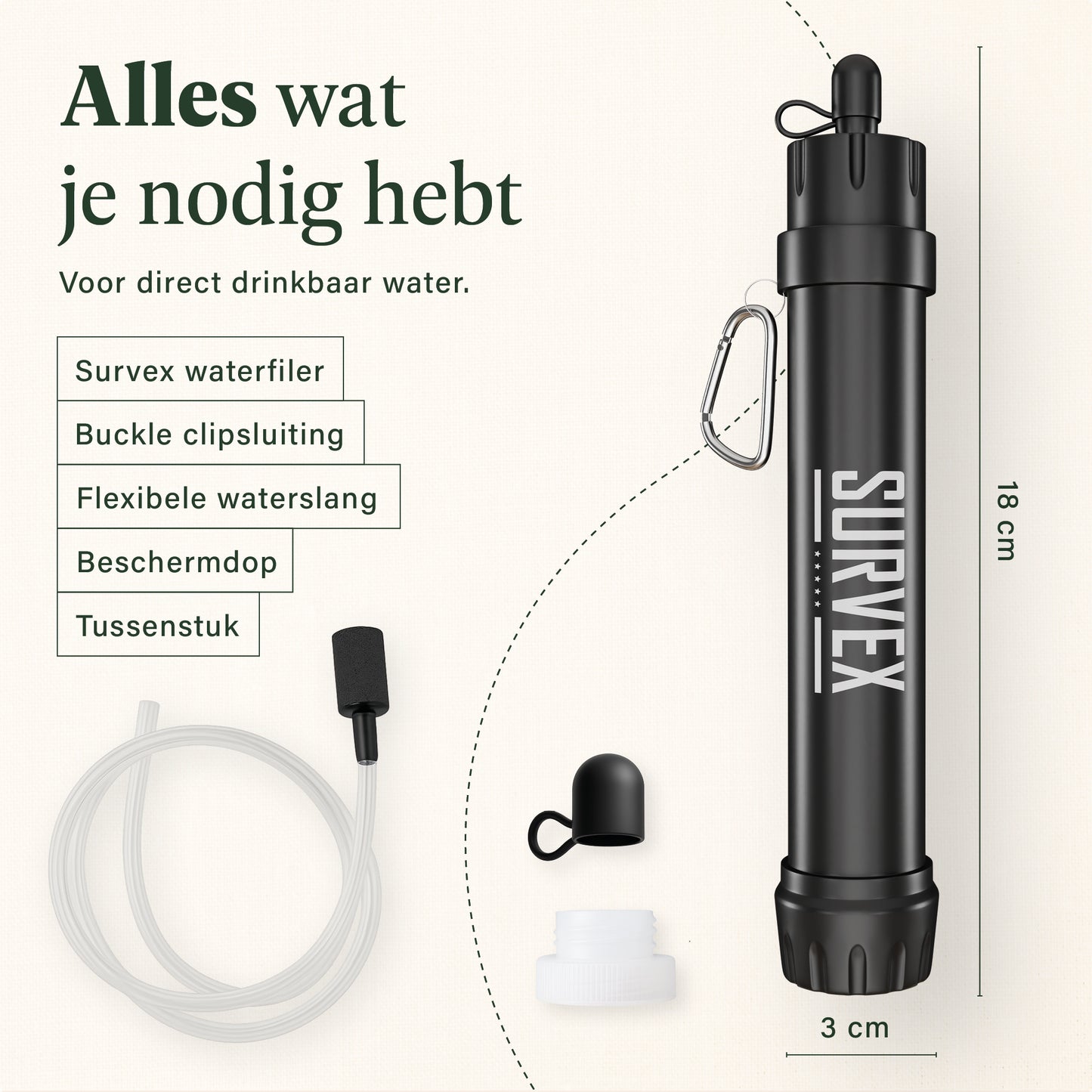 Survex Waterfilter - Zwart